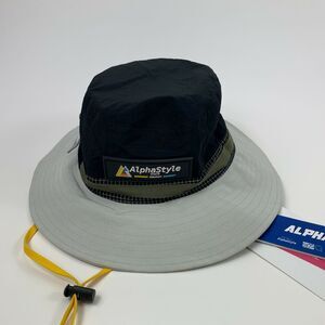 AlphaStyle Mens Streetwear Bucket Hat Black Tan S